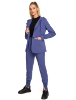 M691 Blejzr s kapucí a jedním knoflíkem - indigo