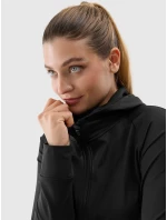 Dámská sportovní rychleschnoucí rozepínací mikina s kapucí 4F - černá Dámská sportovní rychleschnoucí rozepínací mikina s kapucí 4F - černá