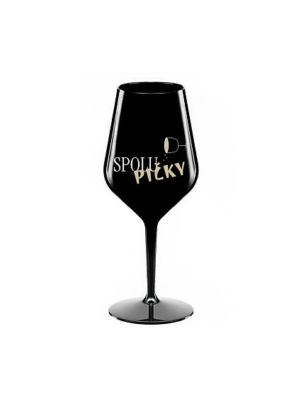 SPOLUPIČKY - černá nerozbitná sklenice na víno 470 ml SPOLUPIČKY - černá nerozbitná sklenice na víno 470 ml