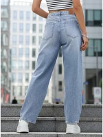 Dámské baggy džíny s vysokým pasem modré FashionStreet UY2927