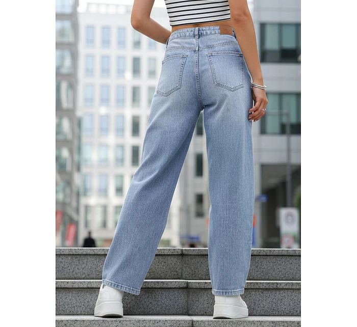 Dámské baggy džíny s vysokým pasem modré FashionStreet UY2927