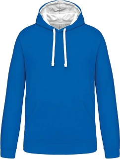 Kariban K 446 Kontrastní mikina s kapucí 20.K446 light royal blue/white