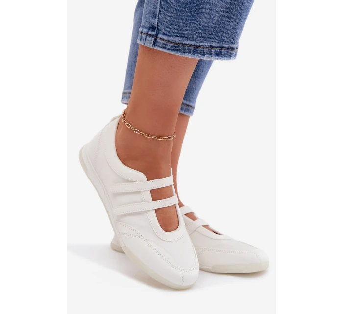 Sportovní dámské baleríny S Paskami Bílé Farvessa Sportovní dámské baleríny S Paskami Bílé Farvessa