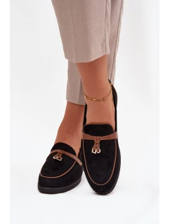 Dámské mokasíny (loafersy) z eko semiše Darwen – černé