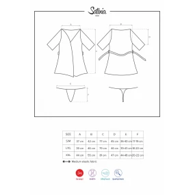 Župan Satinia robe dark blue - Obsessive Župan Satinia robe dark blue - Obsessive