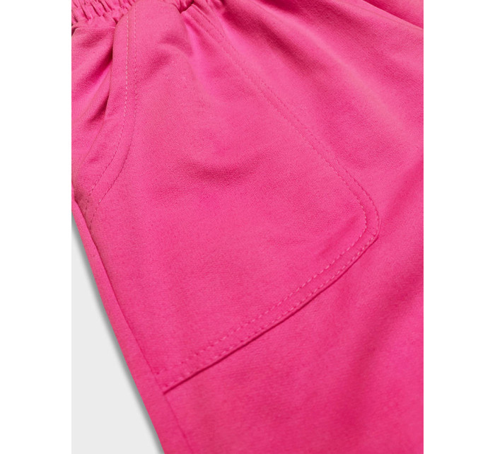 Růžové dámské teplákové šortky (8K950-19)