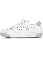 Rieker W RKR642 bílá kožená prolamovaná obuv