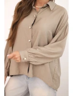 Dámská elegantní košile z viskózy s ozdobnými knoflíky fango