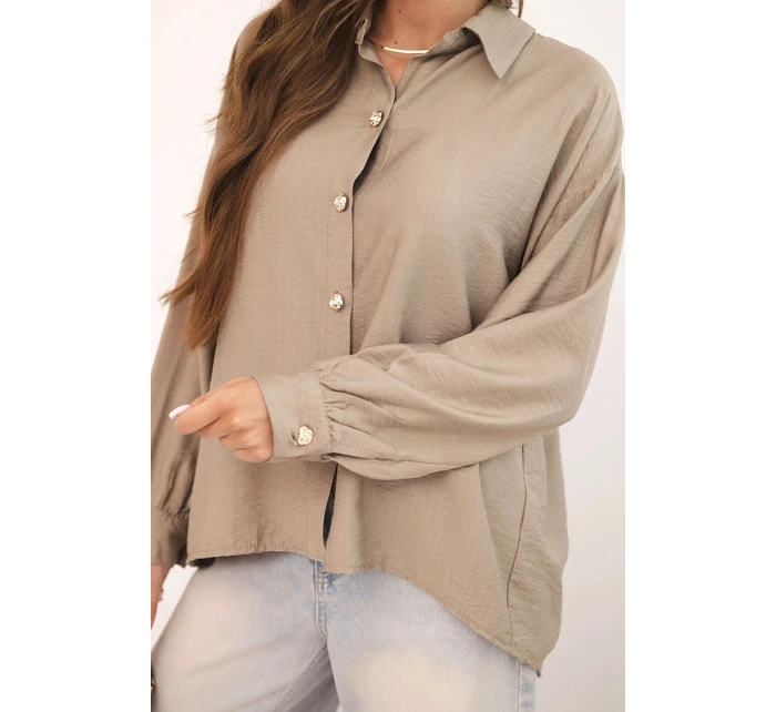 Dámská elegantní košile z viskózy s ozdobnými knoflíky fango