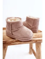 Dětské Teplé Sněhule Semišové Světle béžové model 21597585 - Boto Dětské Teplé Sněhule Semišové Světle béžové model 21597585 - Boto