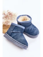 Dětské sněhule s brokátem Modré Sulinne Dětské sněhule s brokátem Modré Sulinne