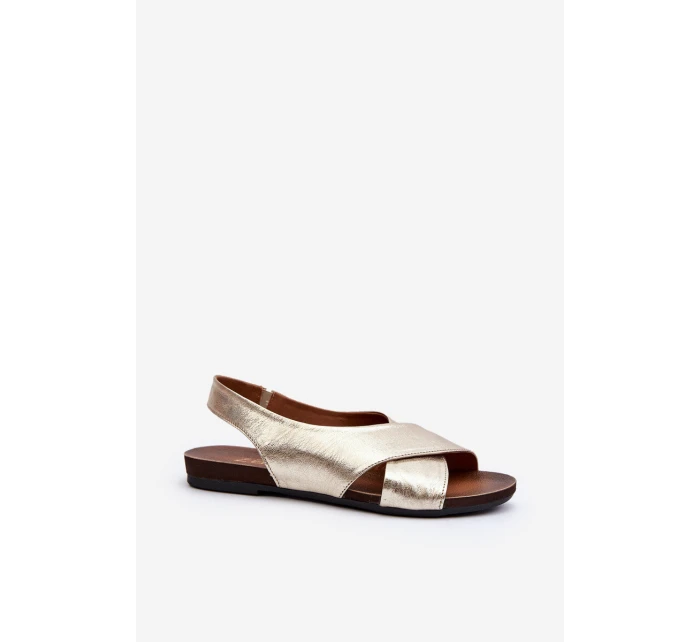 Zazoo 40407 Dámské kožené sandály Zlaté