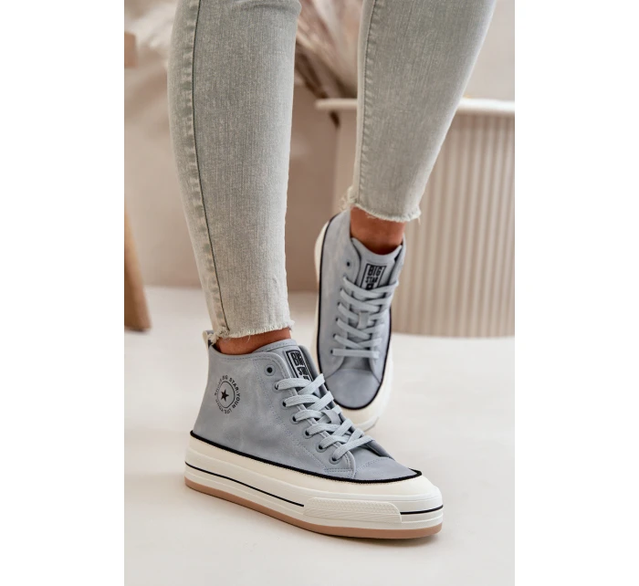 Zateplené Dámské Tenisky Na Platformě Eko Kůže Big Star model 21669567 Modré - Big Star Shoes Zateplené Dámské Tenisky Na Platformě Eko Kůže Big Star model 21669567 Modré - Big Star Shoes