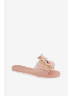 Průhledné Ploché Dámské Pantofle Se Syntetickým Květinou Nuda Vobetta Průhledné Ploché Dámské Pantofle Se Syntetickým Květinou Nuda Vobetta