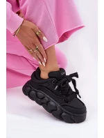 Dámské Kožené Tenisky Na Masivní Platformě GOE RR2N4044 Černé