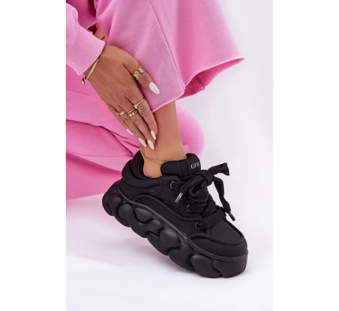 Dámské Kožené Tenisky Na Masivní Platformě GOE RR2N4044 Černé