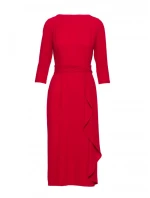 S425 Šaty s volánkem - červené