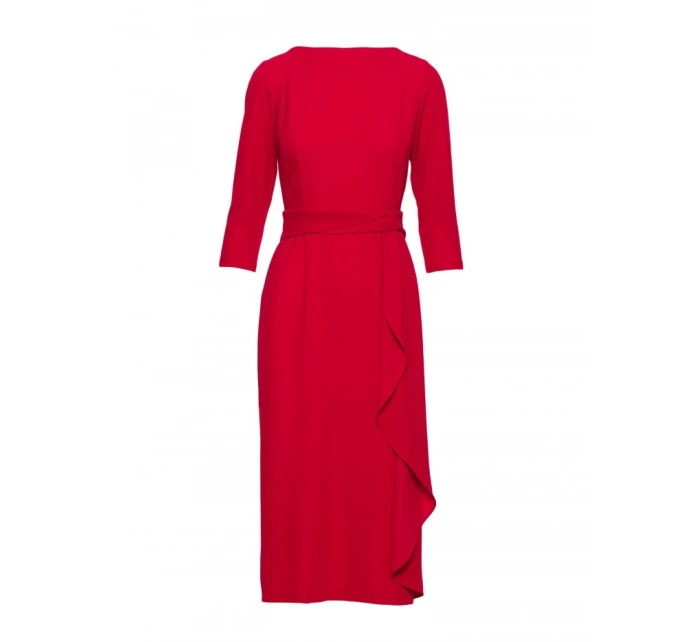 S425 Šaty s volánkem - červené