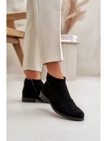 Dámské Kotníkové Boty Na Plochém Podpatku Ažurové Černé S.Barski Dámské Kotníkové Boty Na Plochém Podpatku Ažurové Černé S.Barski