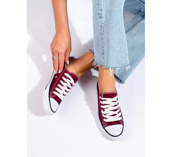 Exkluzívní vínový tenisky dámské bez podpatku Exkluzívní vínový tenisky dámské bez podpatku