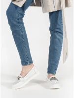 Trendy dámské bílé mokasíny platforma Trendy dámské bílé mokasíny platforma