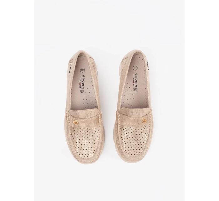 Praktické mokasíny dámské hnědé bez podpatku Praktické mokasíny dámské hnědé bez podpatku