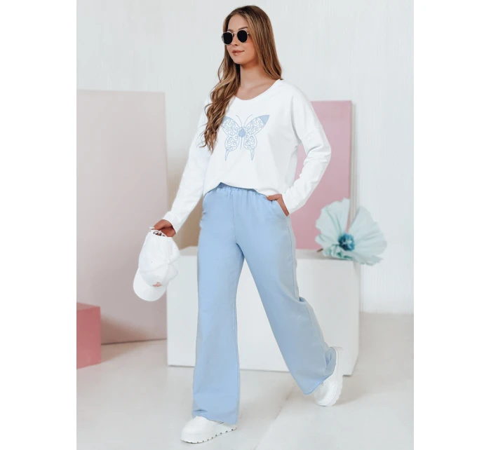 Dámské tepláky se širokými nohavicemi DRESLINA modrá FashionStreet UY2694 Dámské tepláky se širokými nohavicemi DRESLINA modrá FashionStreet UY2694