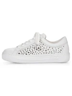 Skórzane buty W białe model 22018131 - Rieker