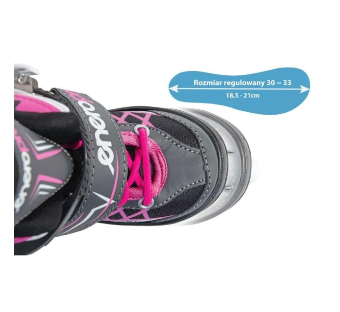 INLINE BRUSLE-KOLEČKOVÉ BRUSLE 4V1 ENERO PRO LED 30-33 PINK-GREY