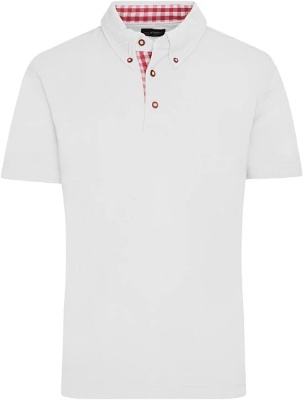 Daiber JN 716 Pánské piqué polo v tradičním krojovém stylu 02.0716 white/red white Daiber JN 716 Pánské piqué polo v tradičním krojovém stylu 02.0716 white/red white