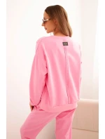 Dámská bavlněná souprava s potiskem Minimal světle růžová