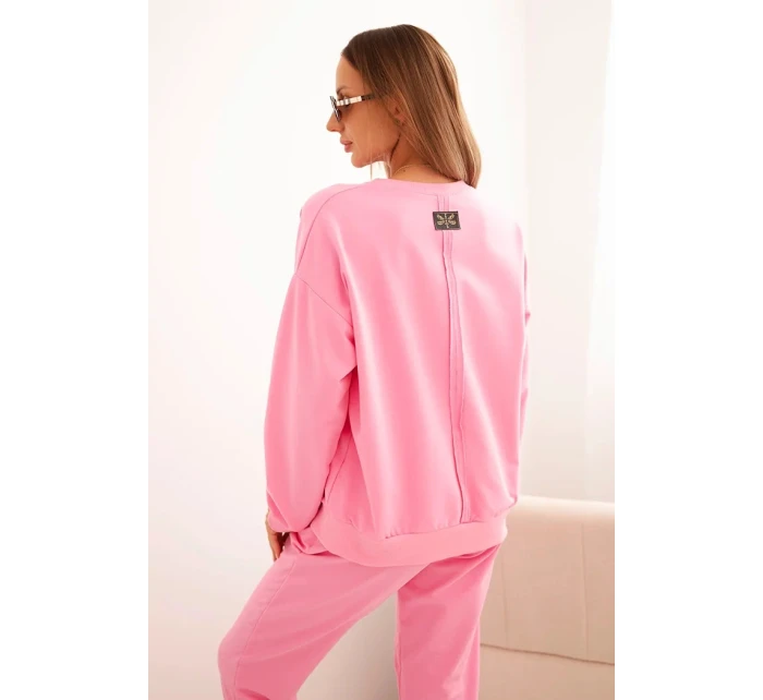 Dámská bavlněná souprava s potiskem Minimal světle růžová