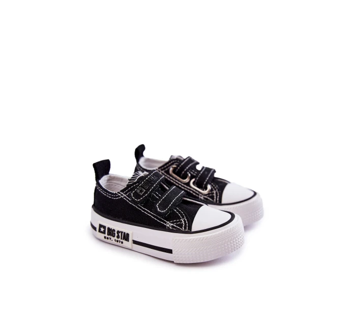 Dětské látkové tenisky se suchým zipem BIG STAR model 21594926 Černý a bílý - Big Star Shoes