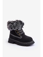Dětské Trapery Botky na Zip s Kožíškem Černá model 21640144 - Boto