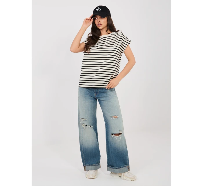 Tričko D12127M02858A světle béžové