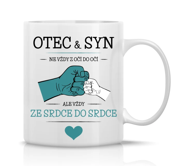 OTEC & SYN - klasický bílý keramický hrníček 300 ml