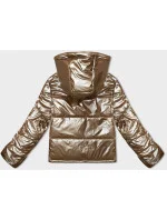 Béžová krátká dámská oversize bunda (5M3193-84)