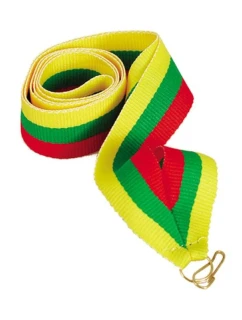 Stuha 11 mm - červeno-zeleno-žlutá