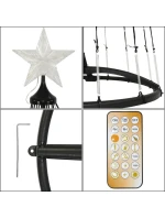 VÁNOČNÍ STROMEK DEKORATIVNÍ 154LED TEPLÁ BÍLÁ 150CM ČERNÁ