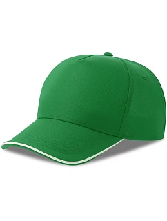Atlantis Headwear Recy Five Piping 5 panelová sandwich kšiltovka 33.0282 green/white