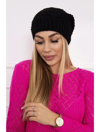 Sandra model 18750747 fleecová čepice černá - K-Fashion Sandra model 18750747 fleecová čepice černá - K-Fashion