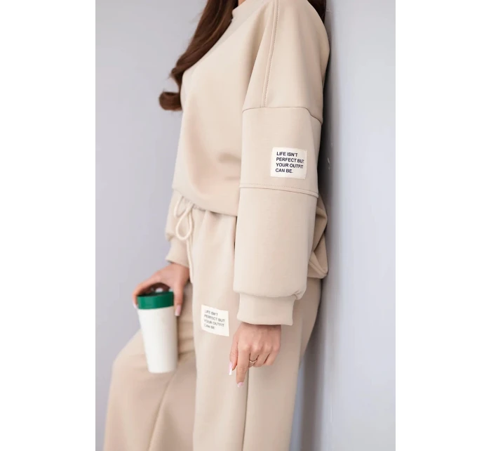 Dámská sada máslo mikina + kalhoty béžový