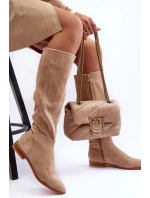 Kůže Kozačky S  Bežové model 21631943 - Boto