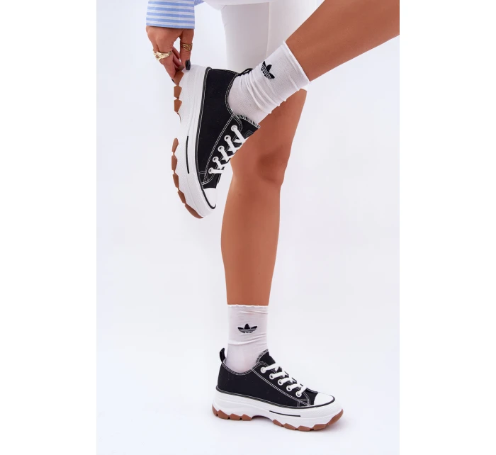 Nízké dámské tenisky na platformě černé Aradwin Nízké dámské tenisky na platformě černé Aradwin