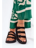 Dámské Pantofle S Pásky A Přezkami Černé model 21687468 - Boto Dámské Pantofle S Pásky A Přezkami Černé model 21687468 - Boto