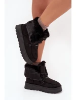 Dámské Sněhule Na Platformě S Kožešinou A Šněrováním Big Star model 21705911 Černé - Big Star Shoes Dámské Sněhule Na Platformě S Kožešinou A Šněrováním Big Star model 21705911 Černé - Big Star Shoes