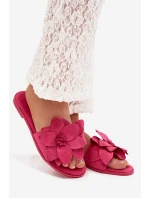 Dámské ploché nazouváky s ozdobnými květinami Fuksie Elzoria Dámské ploché nazouváky s ozdobnými květinami Fuksie Elzoria