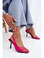 Dámské sandály na podpatku fuchsiová model 22039885 - Boto