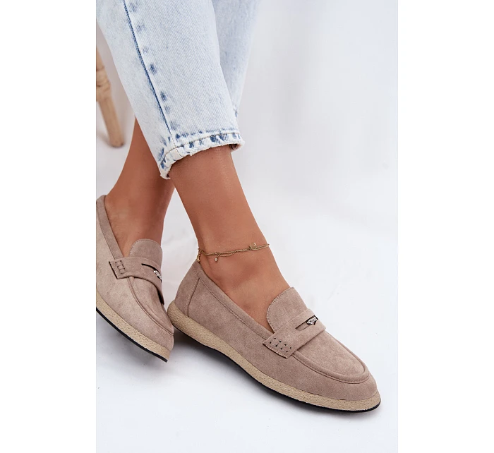 Dámské mokasíny z imitace semiše Vinceza Béžové
