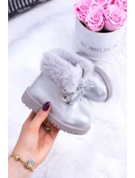 Stříbrné izolované dětské boty Trapery Fobos Stříbrné izolované dětské boty Trapery Fobos